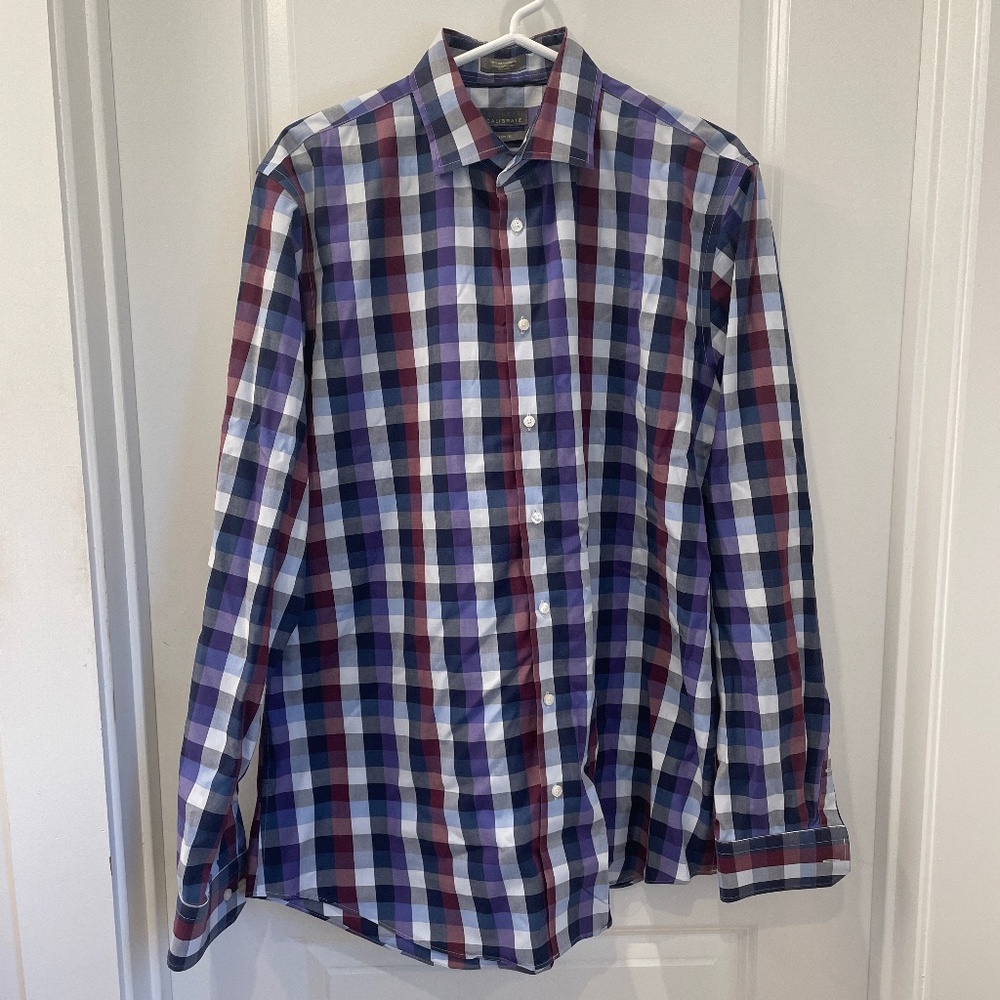 Euc Calibrate Checked Button Down - 16.5 X 36/37 - image 1